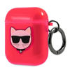 Karl Lagerfeld Choupette Head - Airpods tok (fluo rózsaszín)
