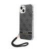 Guess 4G Print Cord - Etui avec dragonne iPhone 14 (noir)
