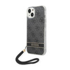 Guess 4G Print Cord - Tasche mit Lanyard iPhone 14 (schwarz)