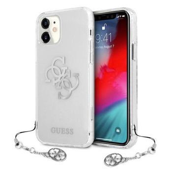 Guess 4G Big Logo Charm - Coque iPhone 11 (charms argentés)