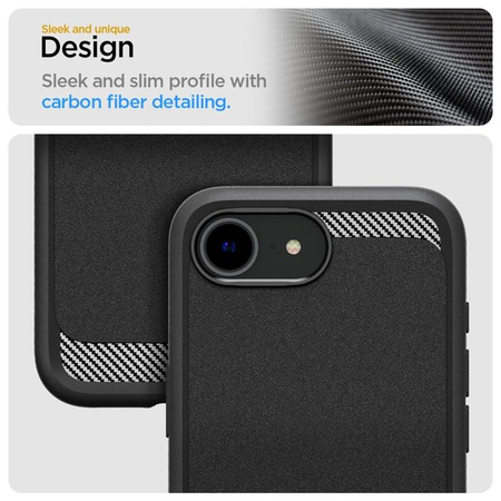 Spigen Rugged Armor Mag MagSafe - Case for iPhone 16e (Matte Black)