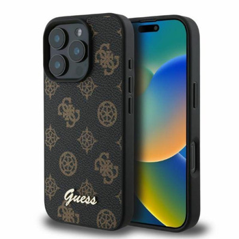 Guess Peony Script MagSafe - Pouzdro iPhone 16 Pro (černé)