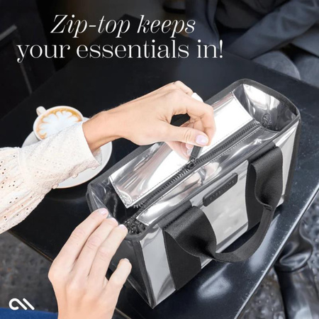 Case-Mate Mini Travel Tote Bag - Vodotěsná cestovní taška přes rameno (Stříbrný Chrom)