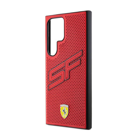 Ferrari Big SF Perforované - pouzdro pro Samsung Galaxy S24 Ultra (červené)