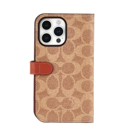 Coach Folio Signature C Case - 2-in-1-Tasche mit Flip-Cover iPhone 15 Pro Max (Tan)