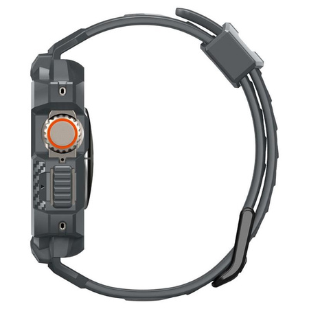 Spigen Rugged Armor Pro - Bracelet avec étui pour Apple Watch Ultra 49 mm (Gris foncé)