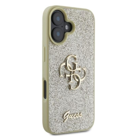 Guess Fixed Glitter Big 4G - iPhone 16 Case (Gold)