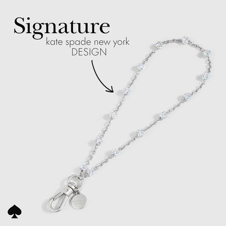 Kate Spade New York Universal Phone Charm Wristlet - Universal Phone Lanyard (Dazzle Chain Silver)