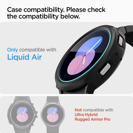 Spigen GLAS.TR EZ FIT 2er-Pack - gehärtetes Glas für Samsung Galaxy Watch 4 / 5 40 mm (2 Stück)