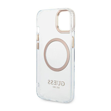 Guess Metal Outline MagSafe - Hülle für iPhone 14 Plus (Klar)