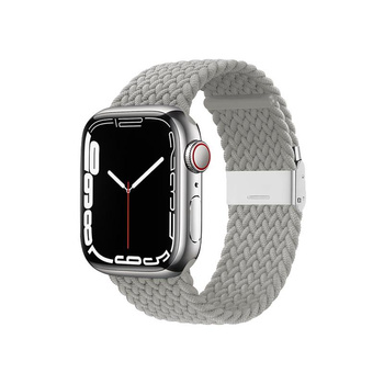 Crong Wave Band - Geflochtenes Armband für Apple Watch 44/45/46/49 mm (hellgrau)
