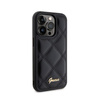 Guess Quilted Metal Logo - Hülle für iPhone 15 Pro (Schwarz)