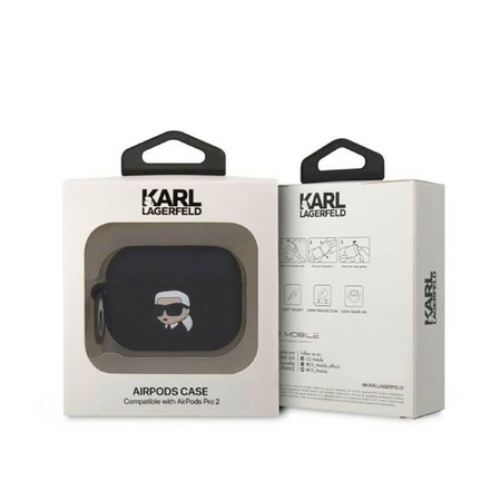 Karl Lagerfeld Silikonové pouzdro NFT Karl Head 3D - AirPods Pro 2 (černé)