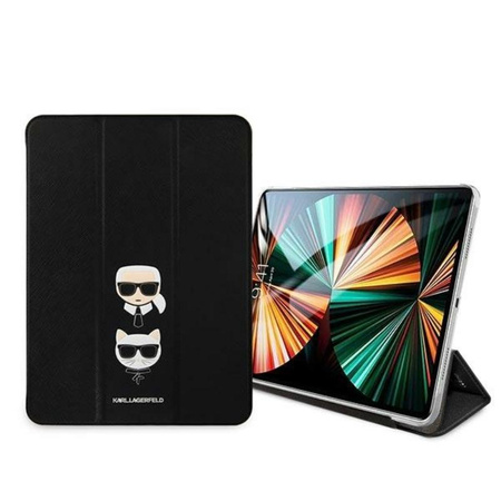 Karl Lagerfeld Saffiano Karl & Choupette Heads - iPad Pro 11" 2021 Case (black)