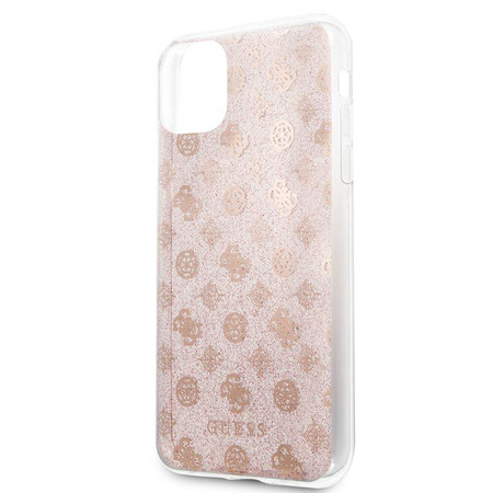 Guess 4G Peony Solid Glitter - pouzdro pro iPhone 11 Pro Max (růžové)