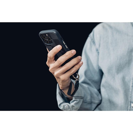 Moshi Altra - Pouzdro s odnímatelnou šňůrkou na iPhone 13 Pro (antibakteriální NanoShield™) (modré)