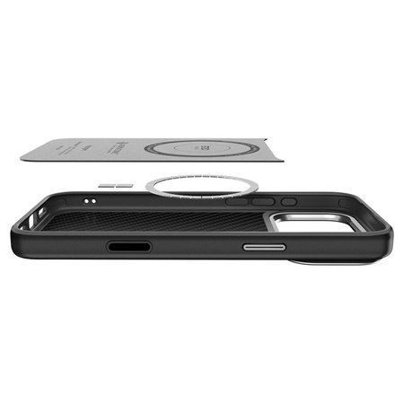 Spigen Enzo Aramid T Mag MagSafe - Hülle für iPhone 17 Pro (Black/Silver)