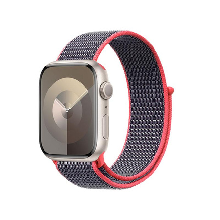 Crong Nylon - Bracelet sport pour Apple Watch 44/45/46/49 mm (Electric Pink)