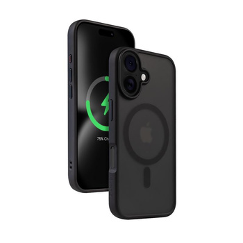 Crong Hybrid Frost MAG Cover - Case with MagSafe for iPhone 16 (Black)