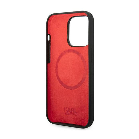 Karl Lagerfeld Plaque en silicone Magsafe - Étui pour iPhone 14 Pro (noir)