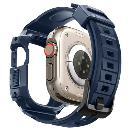 Spigen Rugged Armor Pro - Bracelet avec étui pour Apple Watch Ultra 49 mm (Bleu marine)