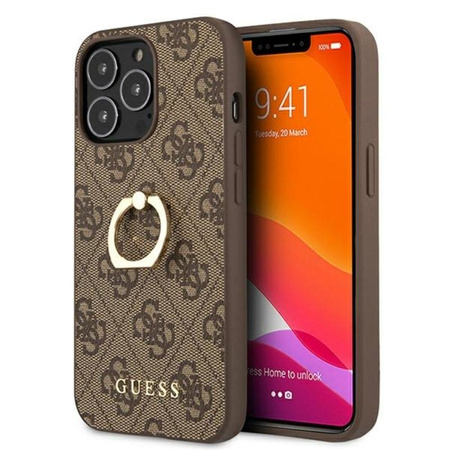 Guess 4G Ring Case - iPhone 13 Pro Tasche (braun)