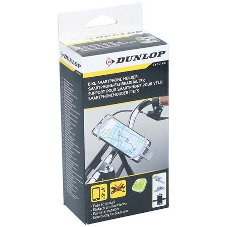 UCHWYT ROWEROWY NA TELEFON NA KIEROWNICĘ, Szary, 10-15cm, Dunlop