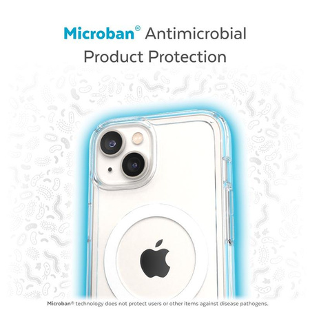 Speck Gemshell + MagSafe - Coque pour iPhone 15 Plus / iPhone 14 Plus avec revêtement MICROBAN (transparent)