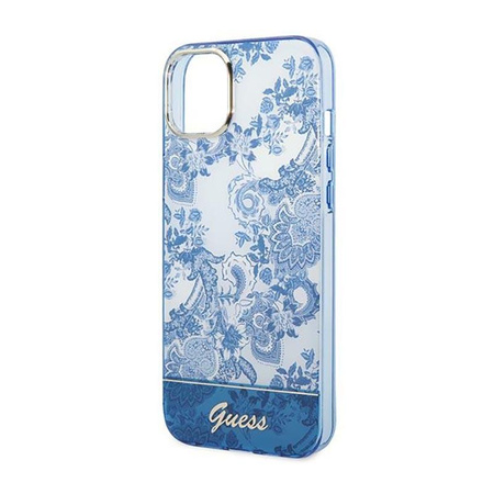 Guess Porzellan Kollektion - iPhone 14 Plus Tasche (blau)