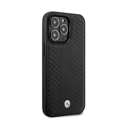 BMW Leather Diamond Pattern - iPhone 14 Pro Case (Black)