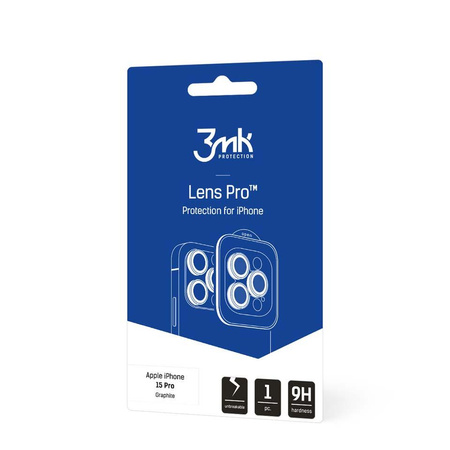 3mk Lens Protection Pro - Kameralinsenglas für iPhone 15 Pro (Graphit)