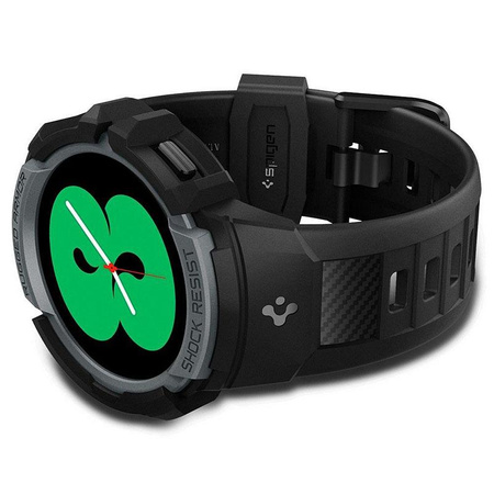 Spigen Rugged Armor Pro - Bracelet + étui pour Samsung Galaxy Watch 4 / 5 44 mm (Graphite)