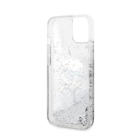 Karl Lagerfeld Liquid Glitter NFT Karl's Head - iPhone 14 Plus Tasche (silber)