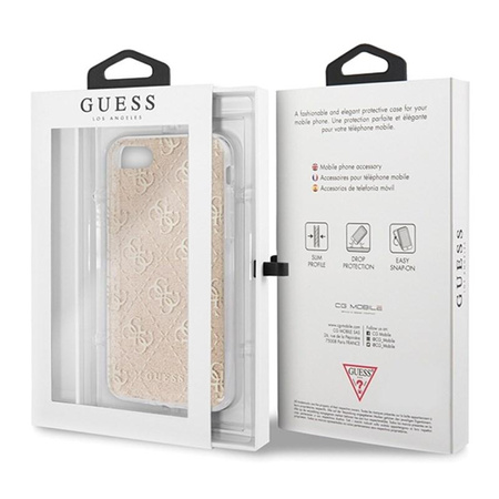 Guess 4G Glitter - pouzdro pro iPhone SE 2020 / 8 / 7 (zlaté)