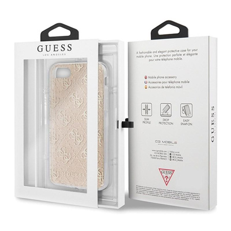 Guess 4G Glitter - Coque iPhone SE 2020 / 8 / 7 (Or)