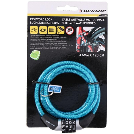 Dunlop - Cadenas pour vélo avec combinaison (Bleu)