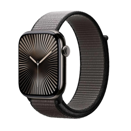 Crong Nylon - Bracelet sport pour Apple Watch 44/45/46/49 mm (Night Grey)