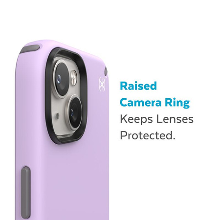 Speck Presidio2 Pro - Antibakterielle Hülle für iPhone 14 Plus (Frühling Lila / Wolkengrau / Weiß)