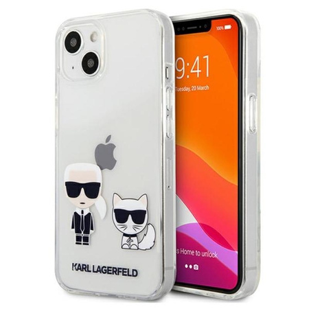 Karl Lagerfeld Ikonik & Choupette - pouzdro pro iPhone 13 Mini (průhledné)