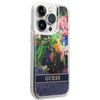 Guess Liquid Glitter Flower - iPhone 14 Pro Max Tasche (blau)