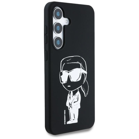 Karl Lagerfeld Silicone Graffiti Ikonik Printed Logo MagSafe - Hülle für Samsung Galaxy S25 (Schwarz)