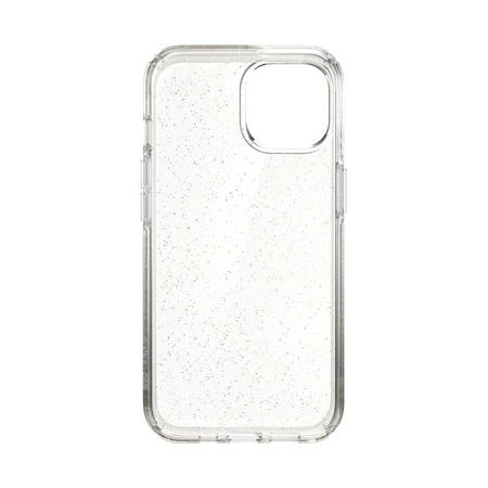 Speck Presidio Perfect-Clear avec paillettes - Coque pour iPhone 14 / iPhone 13 avec revêtement MICROBAN (transparent / paillettes d'or)
