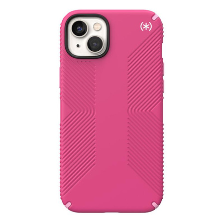 Speck Presidio2 Grip MagSafe - Non-slip iPhone 14 Plus Case (Digitalpink / Blossompink / White)