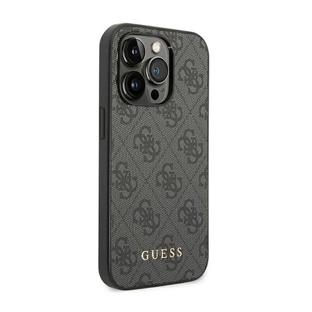 Guess 4G Metal Gold Logo - pouzdro pro iPhone 14 Pro Max (šedé)