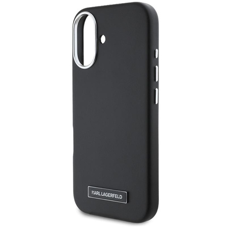 Karl Lagerfeld FW fémlemez MagSafe - iPhone 16 Plus tok (fekete)