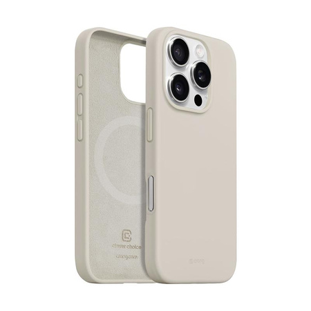 SILIKONOWE ETUI MAGSAFE DO IPHONE 16 PRO Crong BEŻOWE MAGNETYCZNE CASE