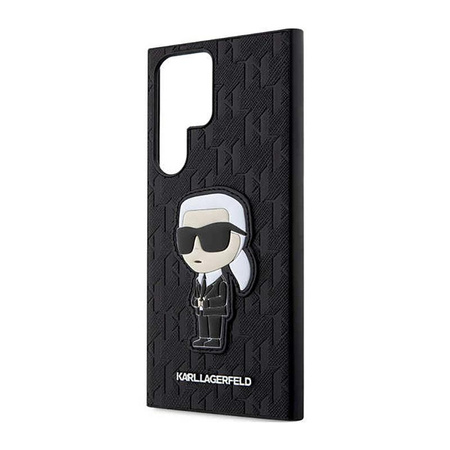 Karl Lagerfeld NFT Saffiano Monogram Ikonik - Étui Samsung Galaxy S23 Ultra (noir)