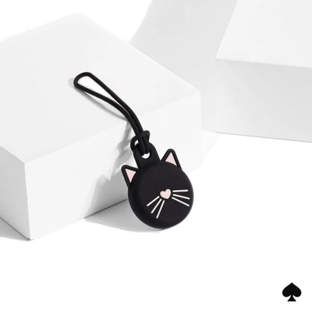 Kate Spade New York Holder – Schützende Hülle Schlüsselanhänger für Apple AirTag 1 / 2 (Black Cat)