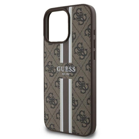 Guess 4G Printed Stripes MagSafe - Pouzdro pro iPhone 16 Pro (hnědý)