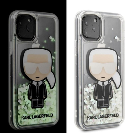 Karl Lagerfeld Glitter Glowdark Iconic - iPhone 11 Pro Case